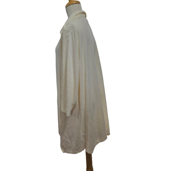 Soft Surroundings Petites Danielle Button Top Womens Sz 2X‎ Cream Sharkbite Hem - Picture 3 of 11